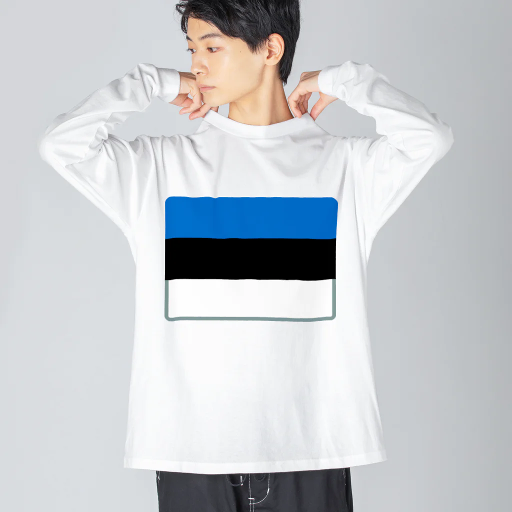 お絵かき屋さんのエストニアの国旗 Big Long Sleeve T-Shirt