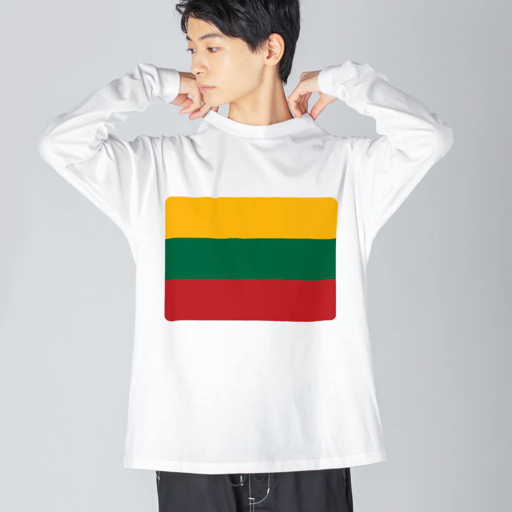 お絵かき屋さんのリトアニアの国旗 ビッグシルエットロングスリーブTシャツ