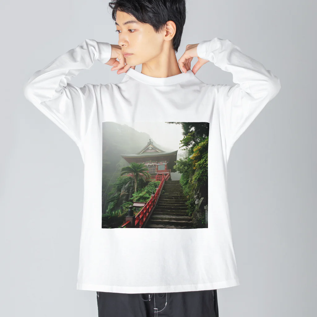 AQUAMETAVERSEの山頂にある神秘的な神社 アメジスト2846 Big Long Sleeve T-Shirt