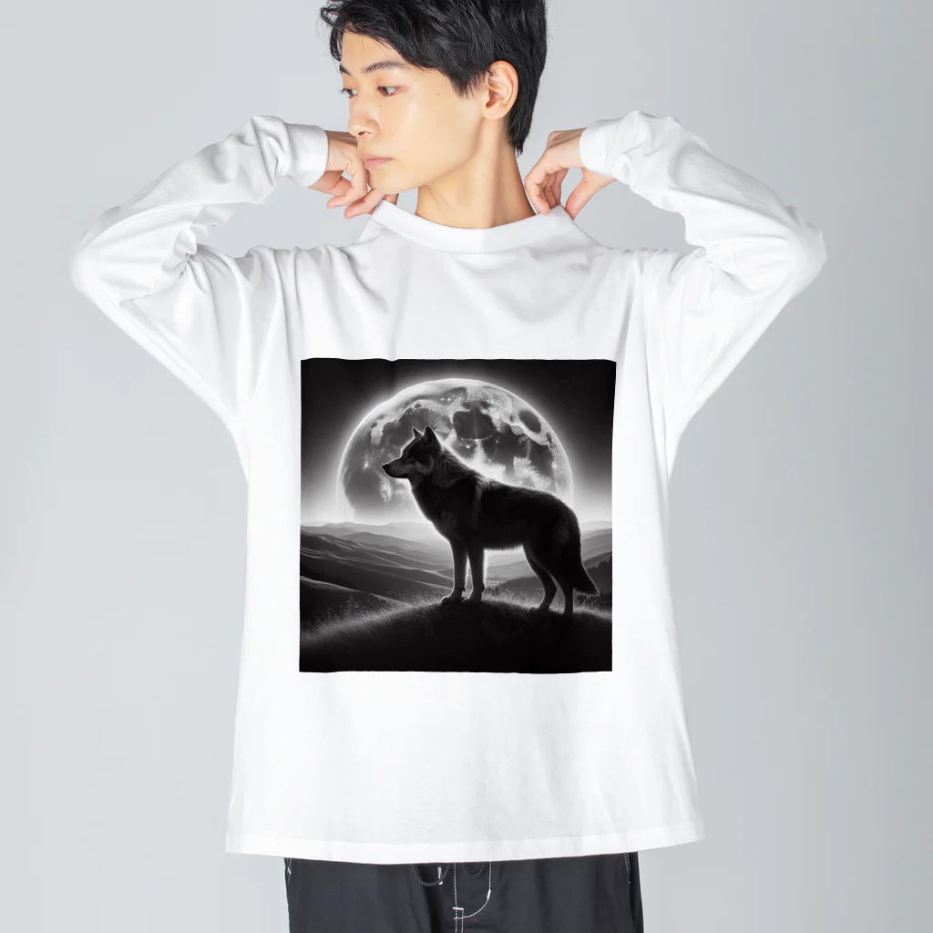 HerosのFull Moon Lonly Wolf ビッグシルエットロングスリーブTシャツ