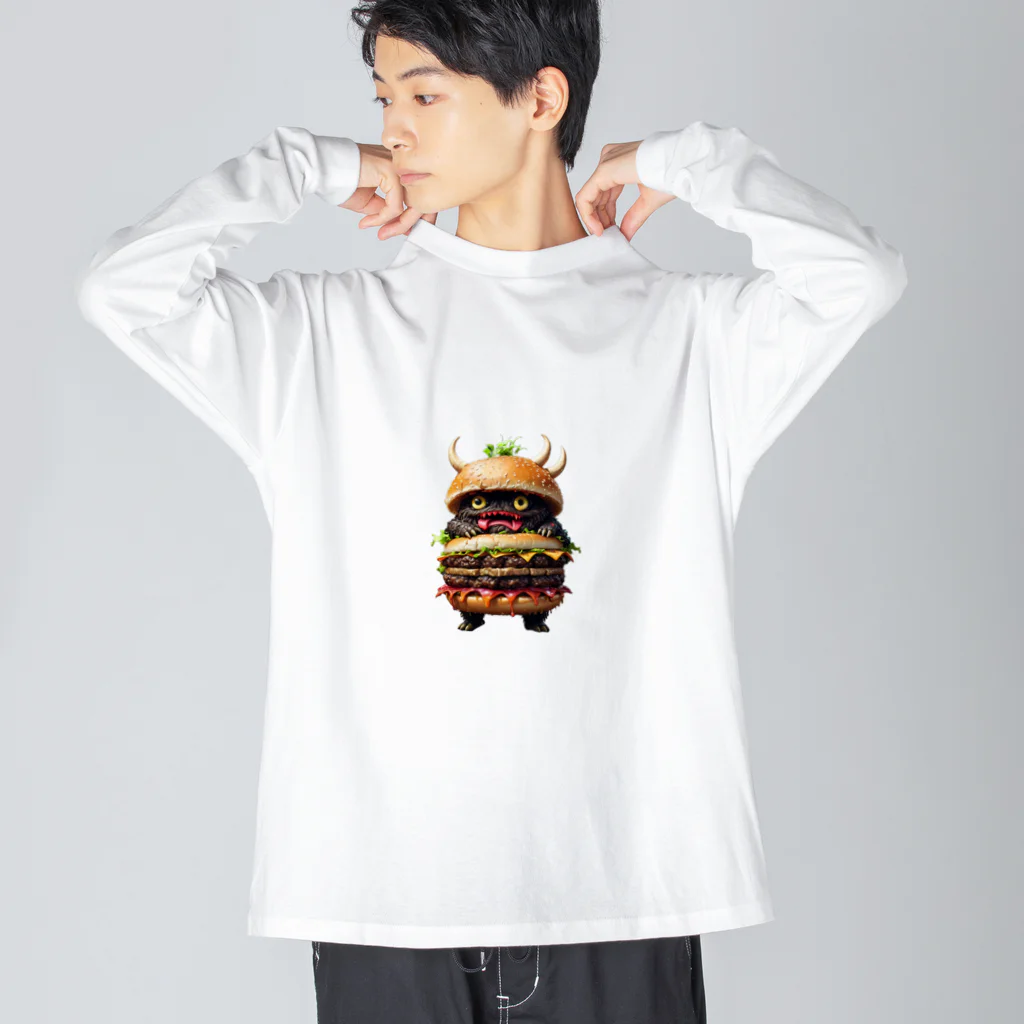 AI妖怪大図鑑のトリプル肉厚ビーフバーガー妖怪　バグドガルド Big Long Sleeve T-Shirt