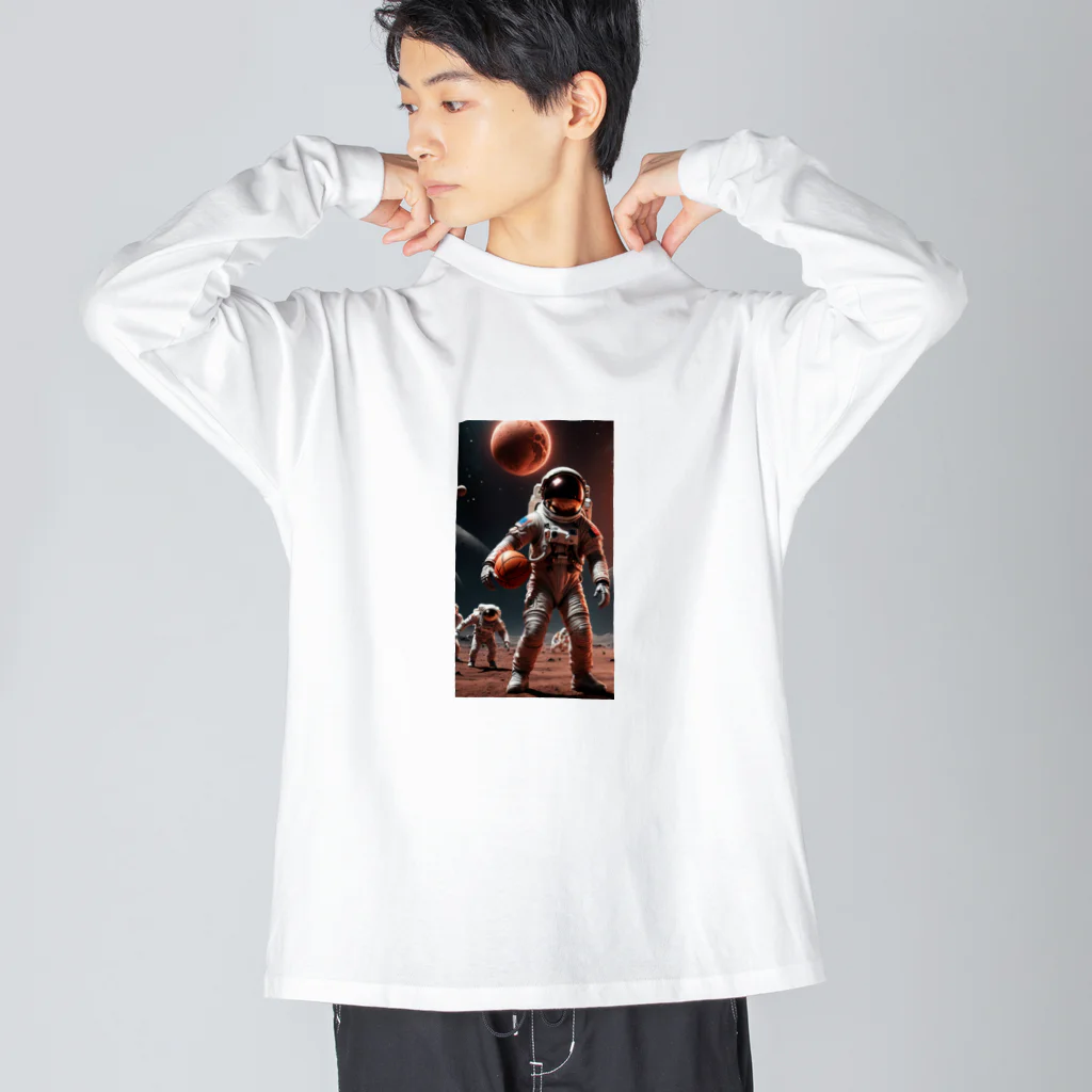 SwishStyle のバスケ宇宙時代 Big Long Sleeve T-Shirt