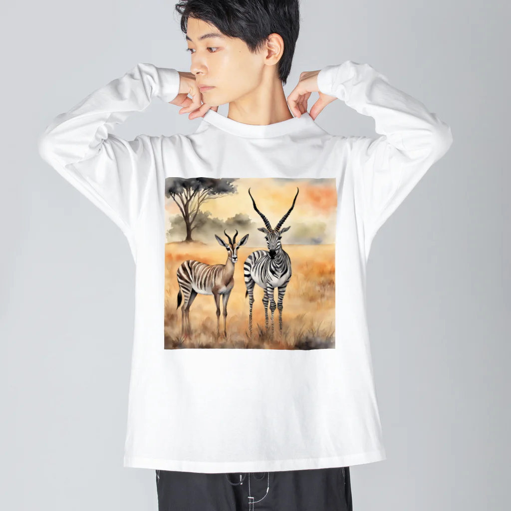 かるるんショップのとある日の風景シリーズ　平和？ Big Long Sleeve T-Shirt