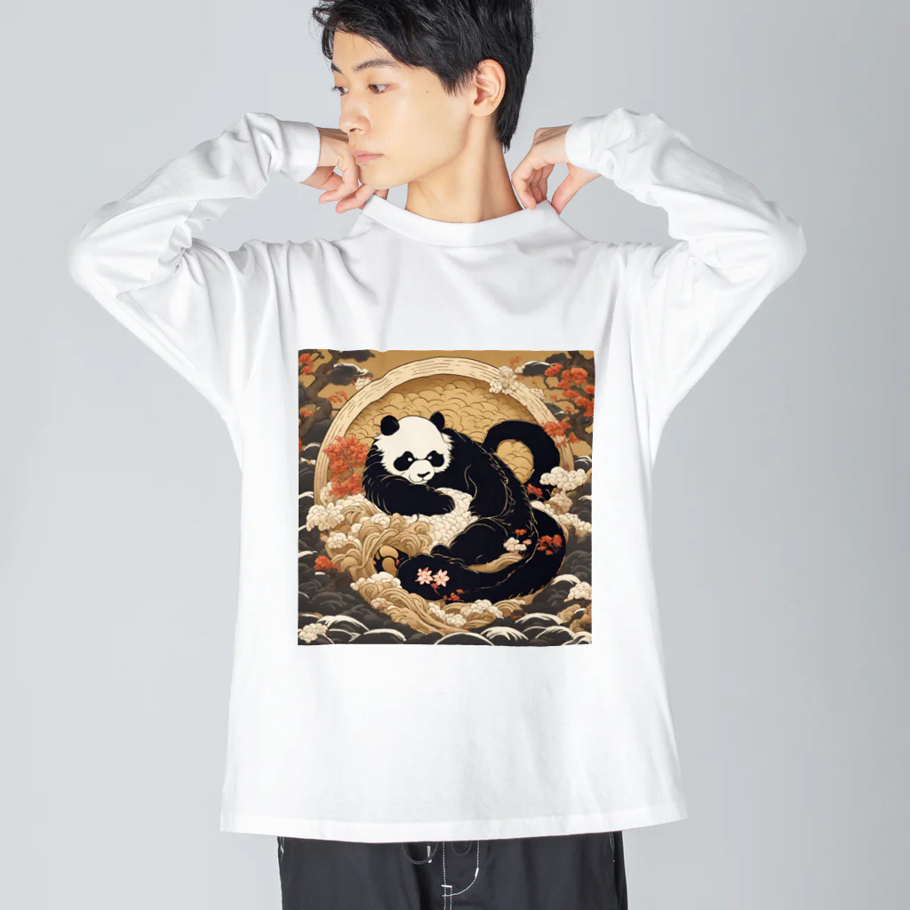 pandownloadの和風の最強パンダ Big Long Sleeve T-Shirt