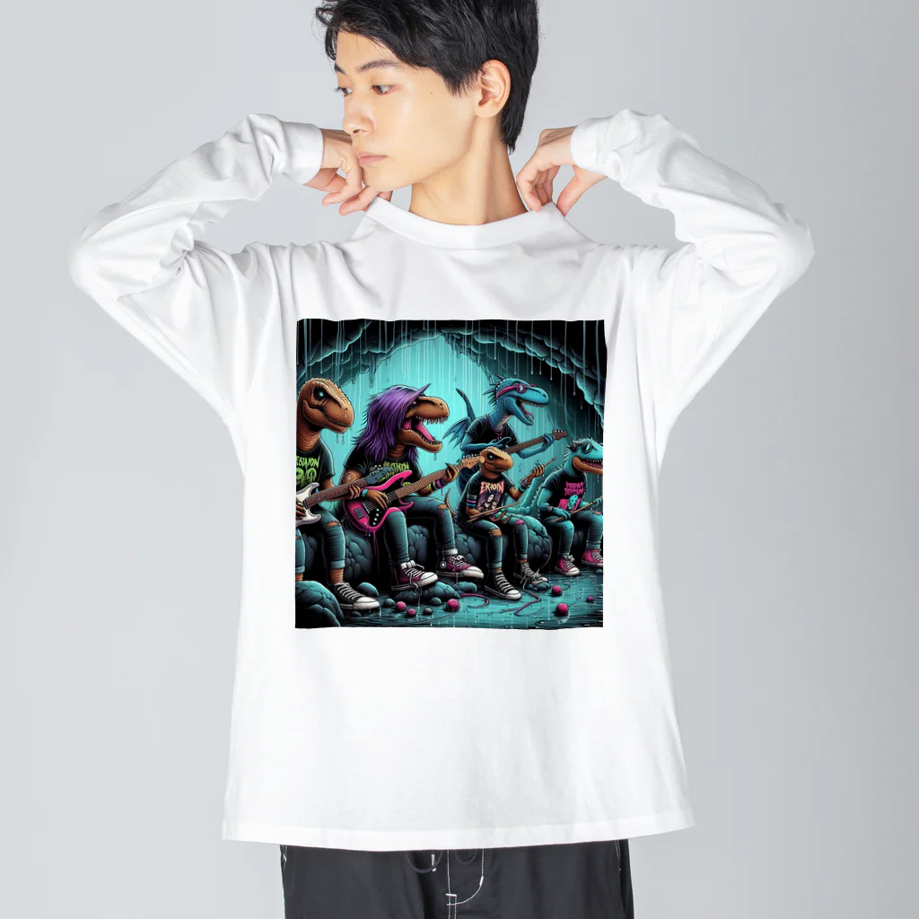 momonekokoのROCKな恐竜 Big Long Sleeve T-Shirt