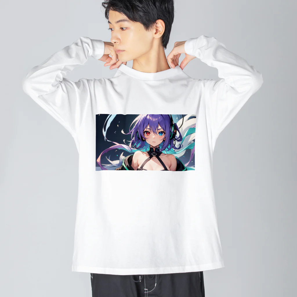 pukurou2096の紫髪のオッドアイ美少女 Big Long Sleeve T-Shirt