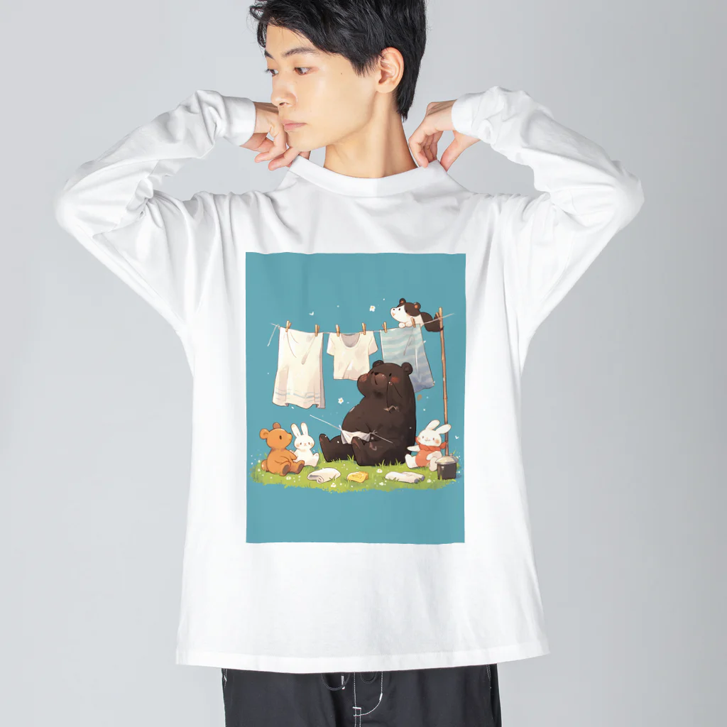 AQUAMETAVERSEの洗濯日和　なでしこ1478 Big Long Sleeve T-Shirt