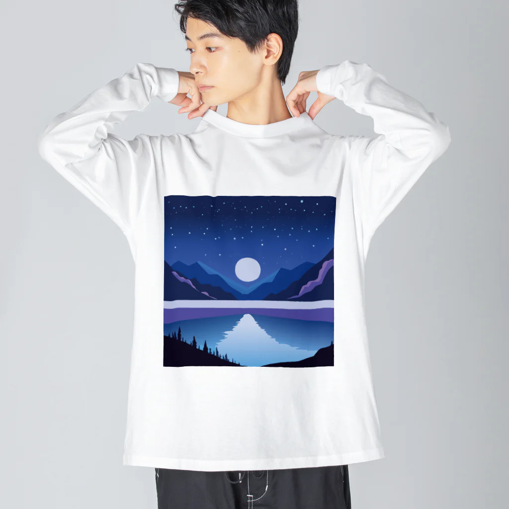 Ske’s gallery for youのMidnight Lake ビッグシルエットロングスリーブTシャツ