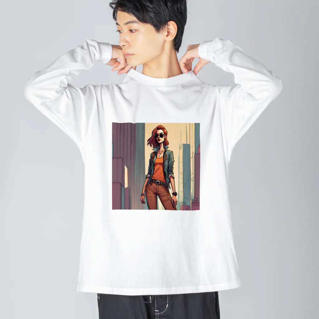 Rad7のスタイリッシュ　ガール Big Long Sleeve T-Shirt