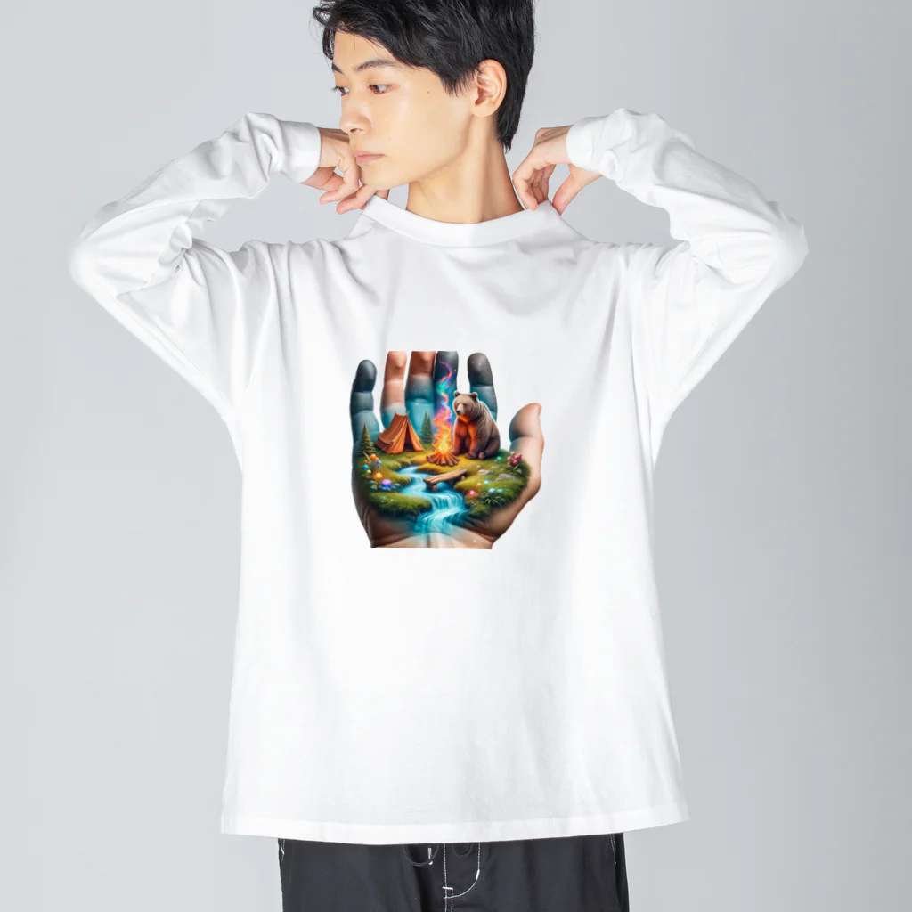 EseCAMPのキャンプ熊シリーズ Big Long Sleeve T-Shirt