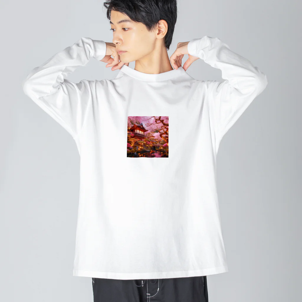 美女 アニメ 風景 おすすめの癒しの風景 Big Long Sleeve T-Shirt