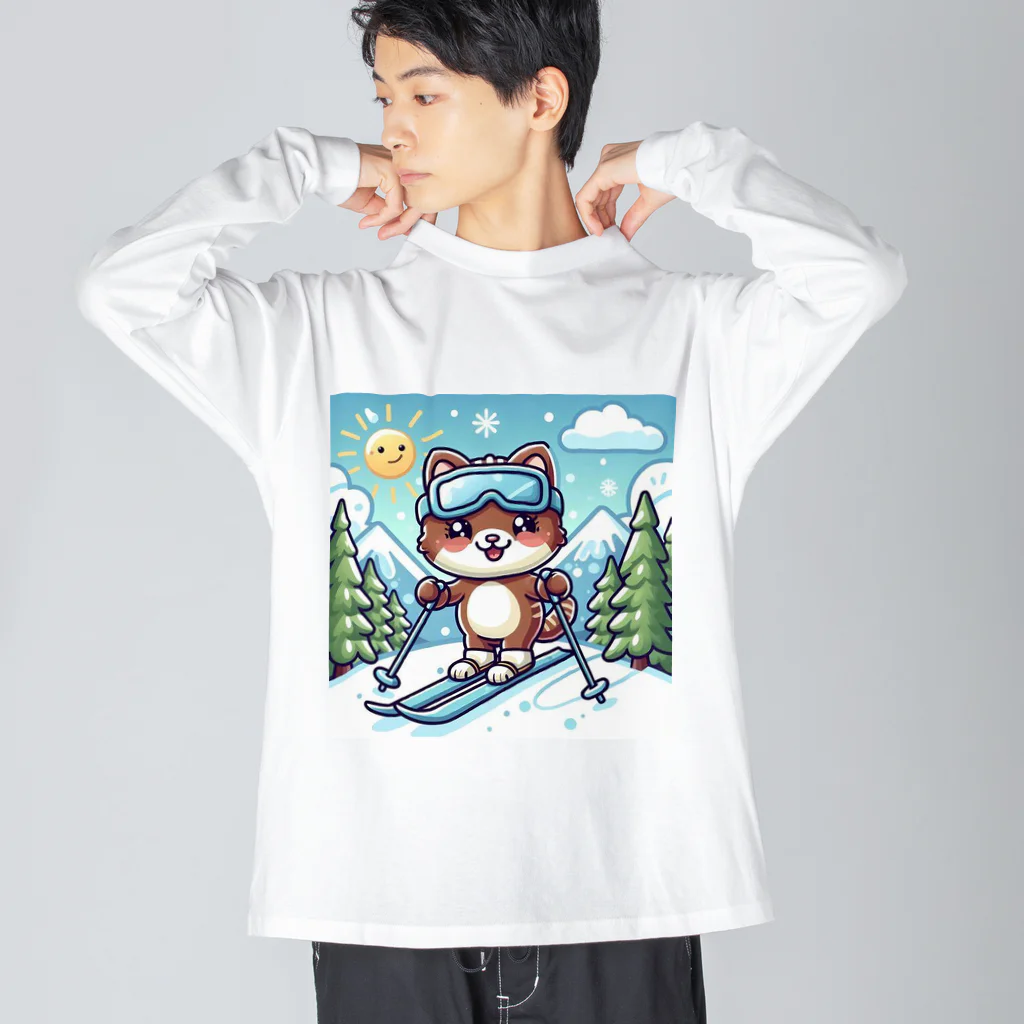 hyuga123のふわふわねこ ビッグシルエットロングスリーブTシャツ