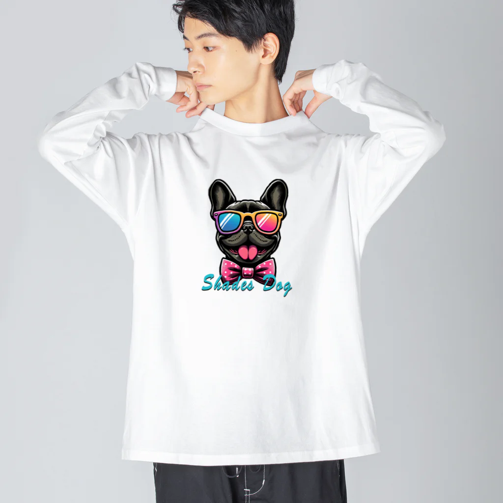 Shades DOGのフレンチブルドッグブラック（A） ビッグシルエットロングスリーブTシャツ