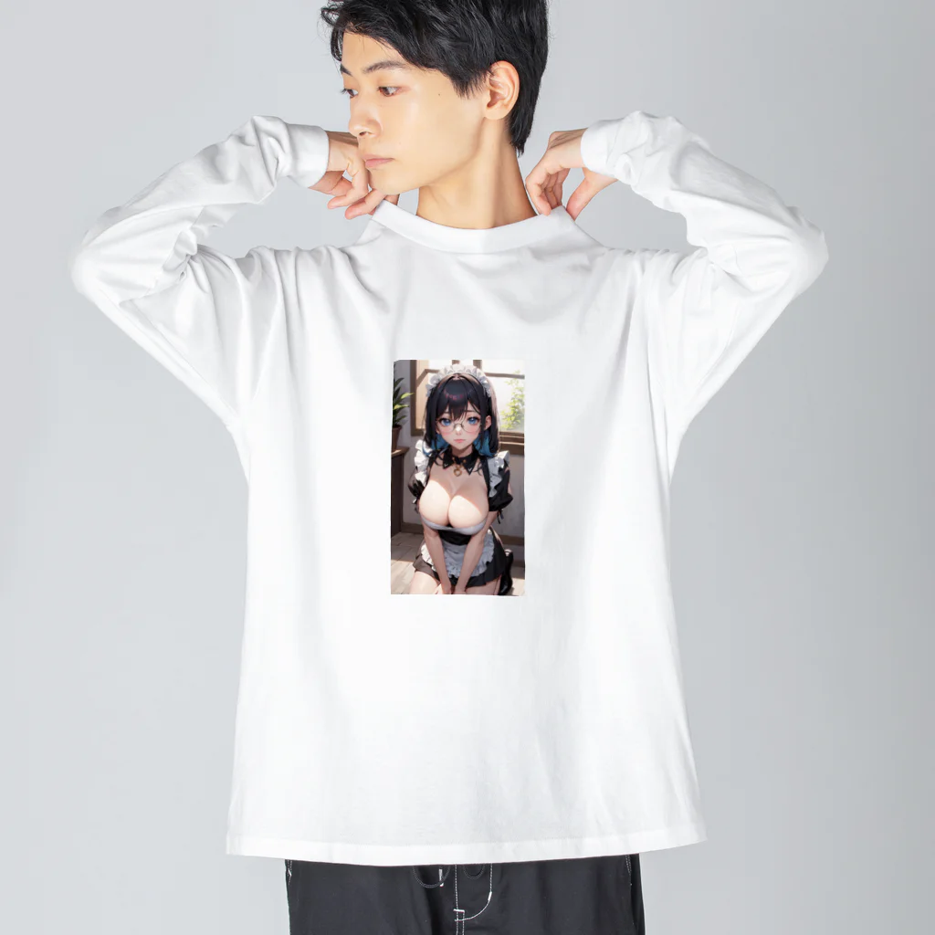 美少女学院の黒髪美少女　美鈴ちゃん　メイド Big Long Sleeve T-Shirt