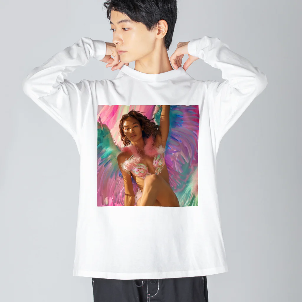 AQUAMETAVERSEのSummer Girl　 Tomoe bb 2712 ビッグシルエットロングスリーブTシャツ