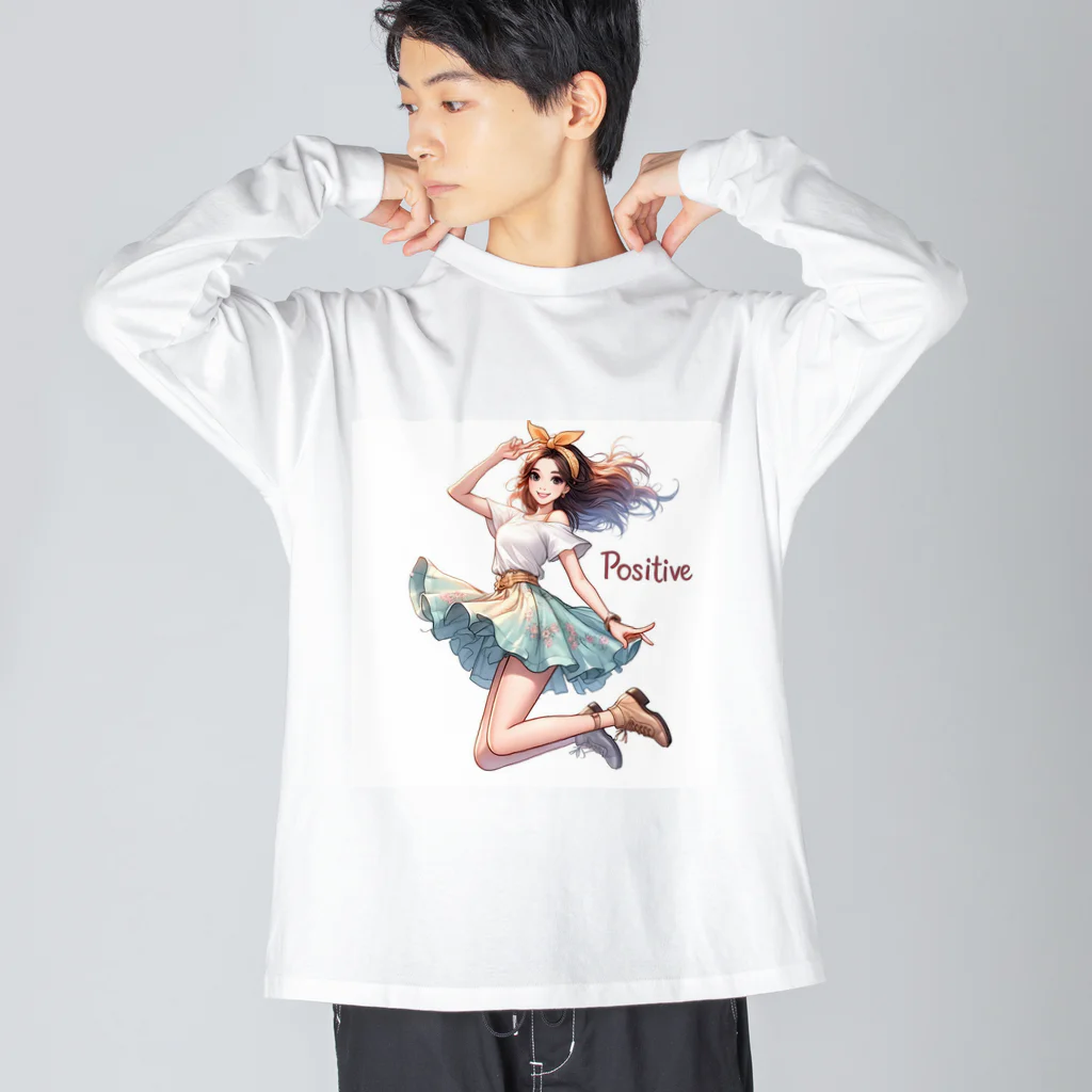 riopara0777のPOSITIVE GIRL ビッグシルエットロングスリーブTシャツ