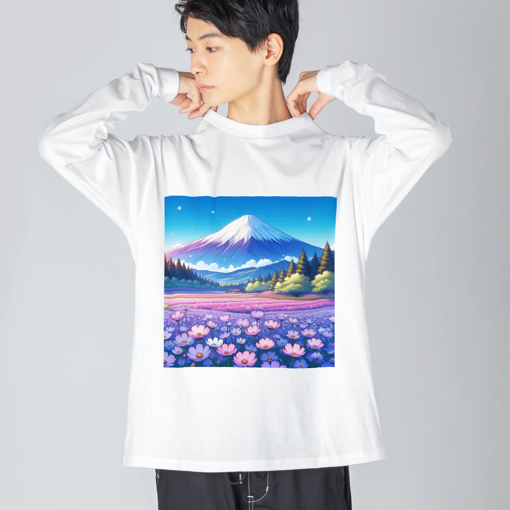 Qten369の日本の美しい風景 ビッグシルエットロングスリーブTシャツ