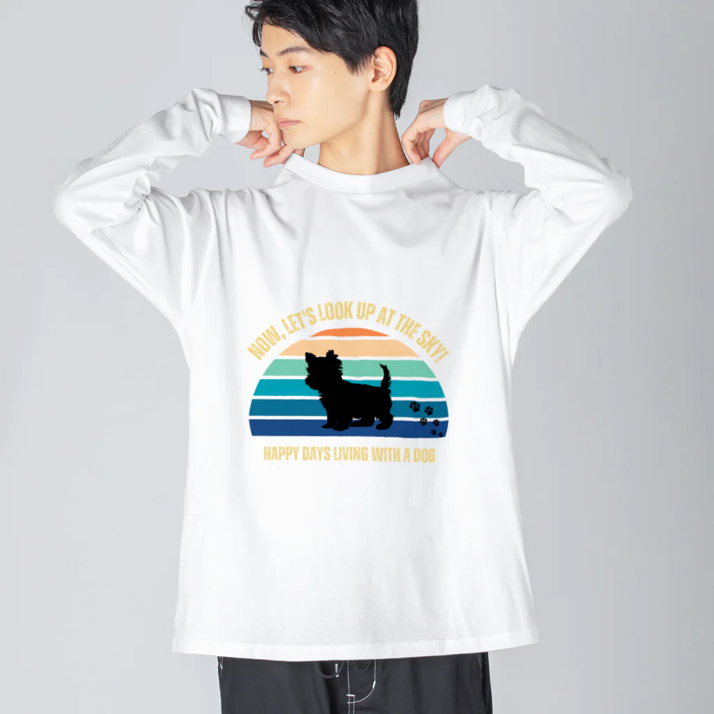 dreamy-designのわんちゃん　ヨークシャテリア ビッグシルエットロングスリーブTシャツ