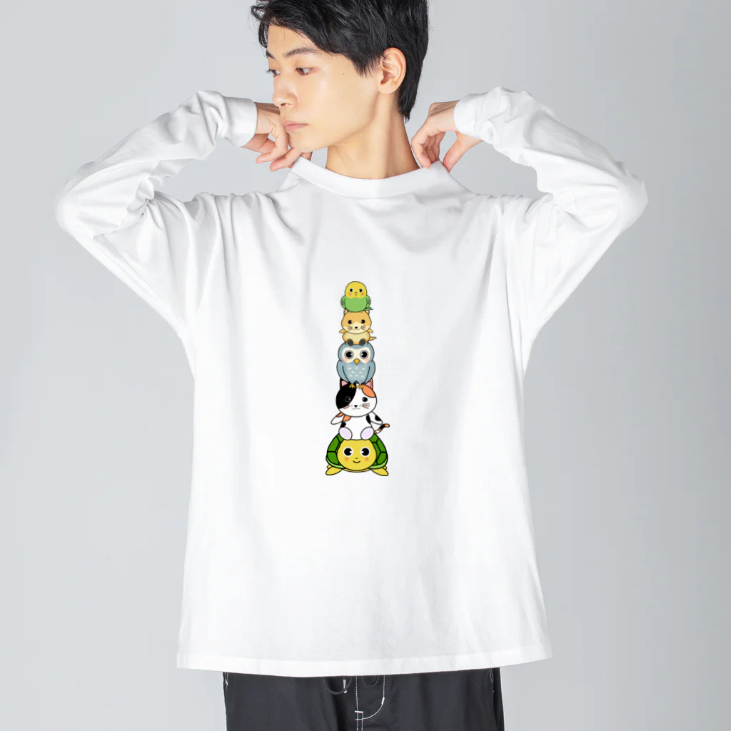 chicodeza by suzuriのアニマルタワ〜 Big Long Sleeve T-Shirt