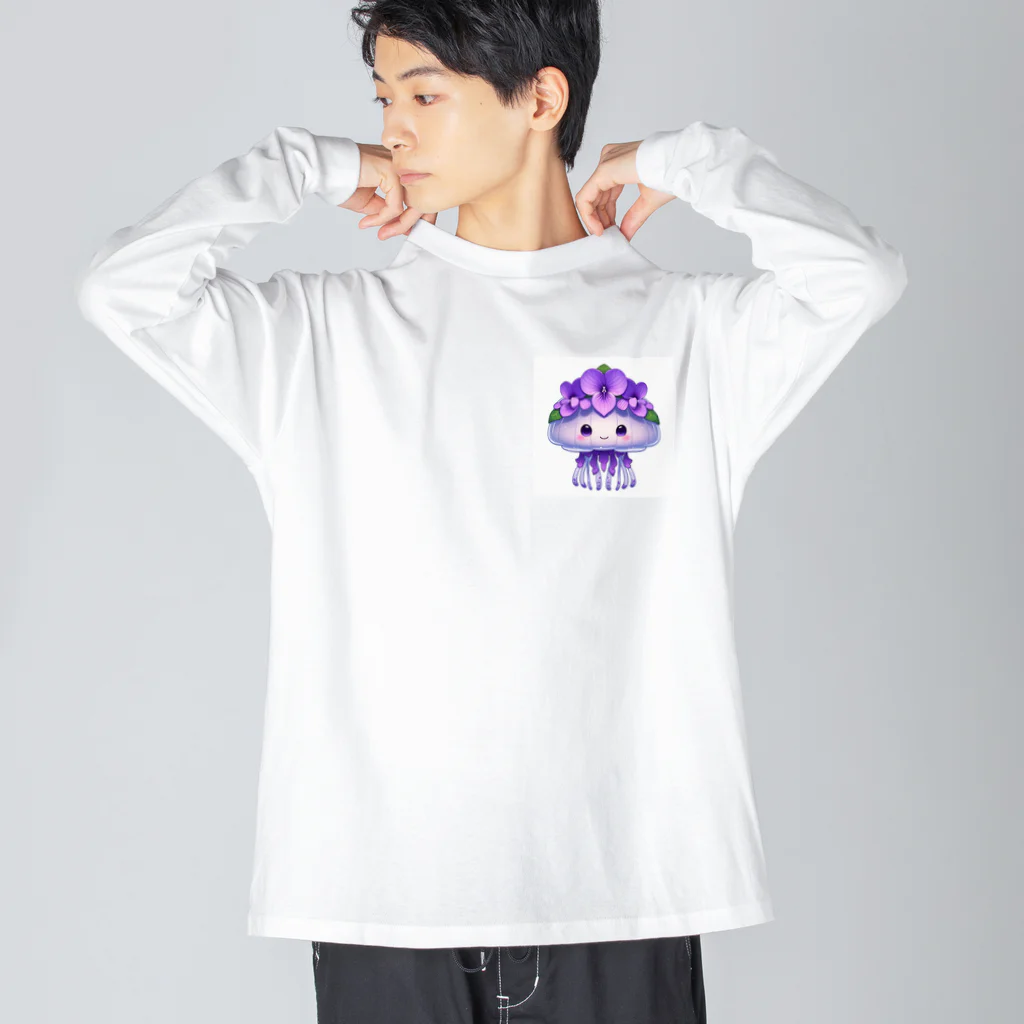 kimiyanの花くらげ　すみれちゃん2 ビッグシルエットロングスリーブTシャツ