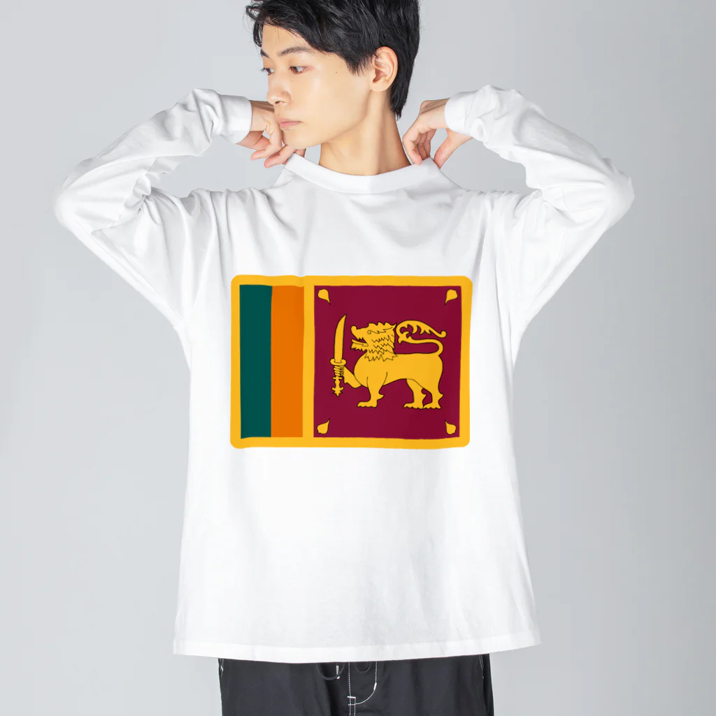 お絵かき屋さんのスリランカの国旗 ビッグシルエットロングスリーブTシャツ