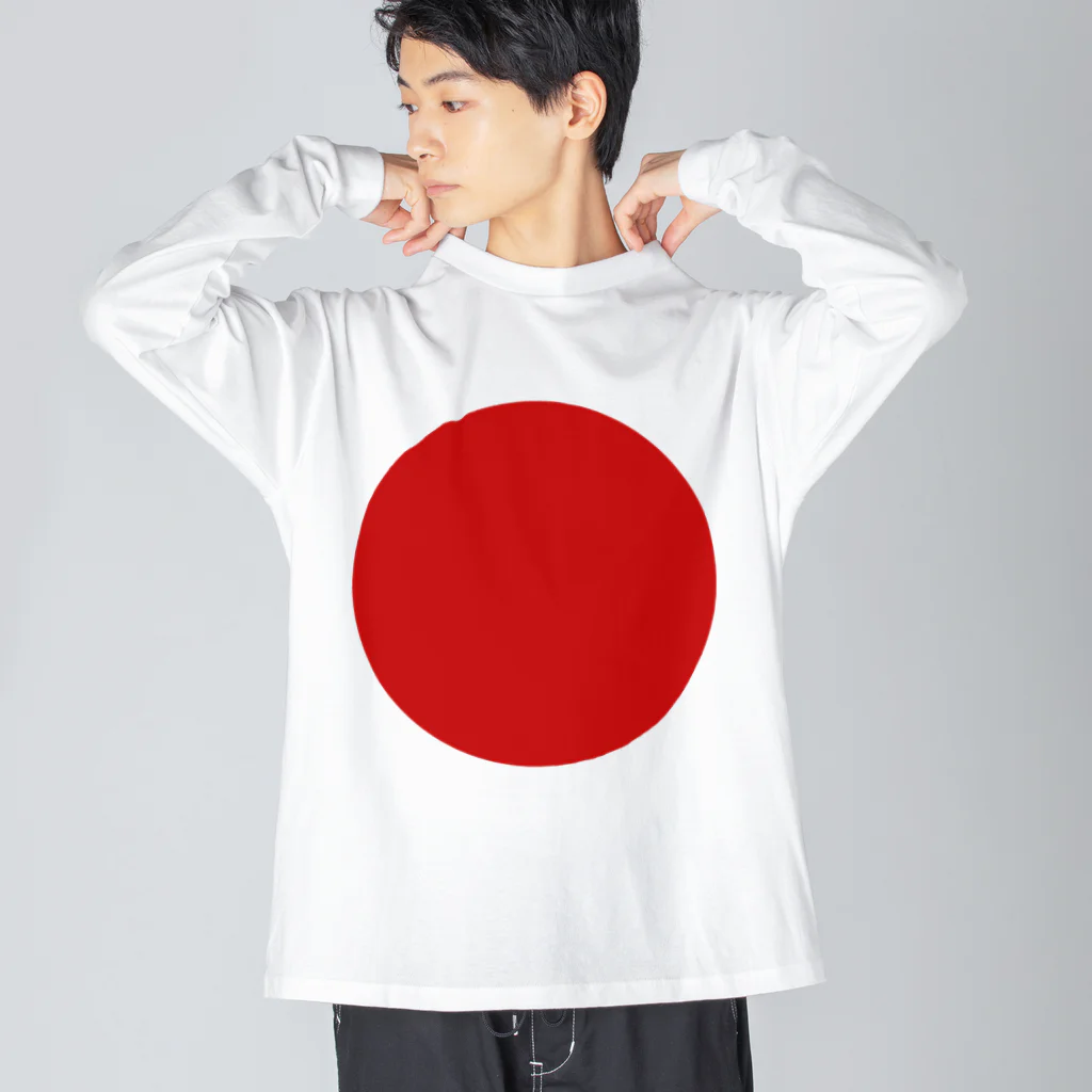 お絵かき屋さんの日本の国旗 ビッグシルエットロングスリーブTシャツ