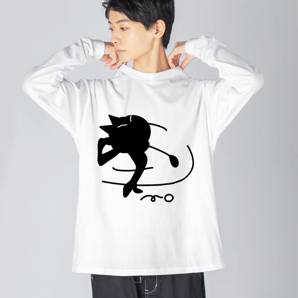 B-catのゴルフ猫 ビッグシルエットロングスリーブTシャツ