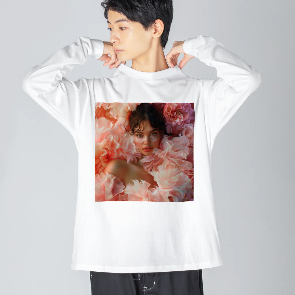 AQUAMETAVERSEのフェイスアート　Tomoe bb 2712 ビッグシルエットロングスリーブTシャツ