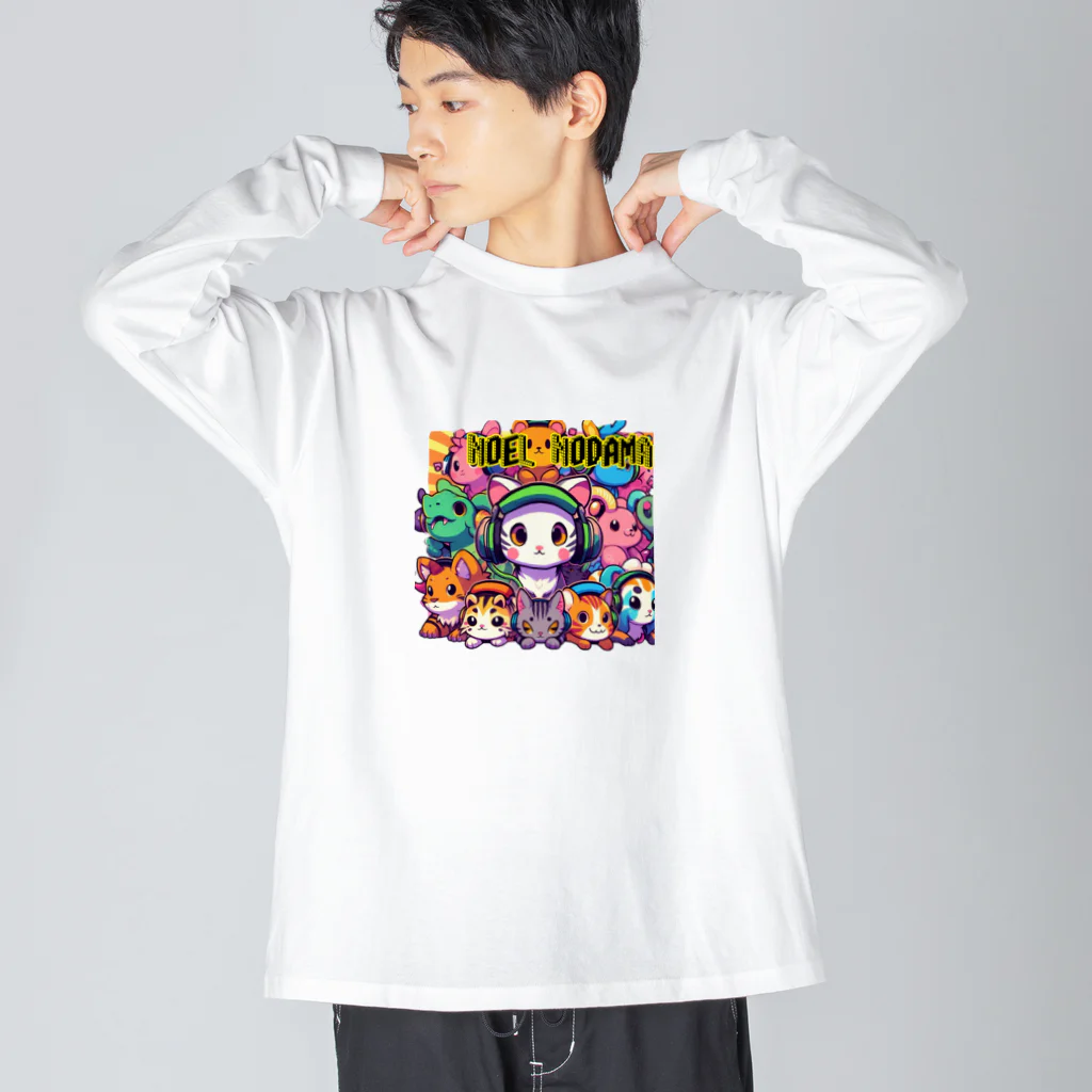 のだまクリエイターズらぼのにゃんアニマル軍団 ビッグシルエットロングスリーブTシャツ