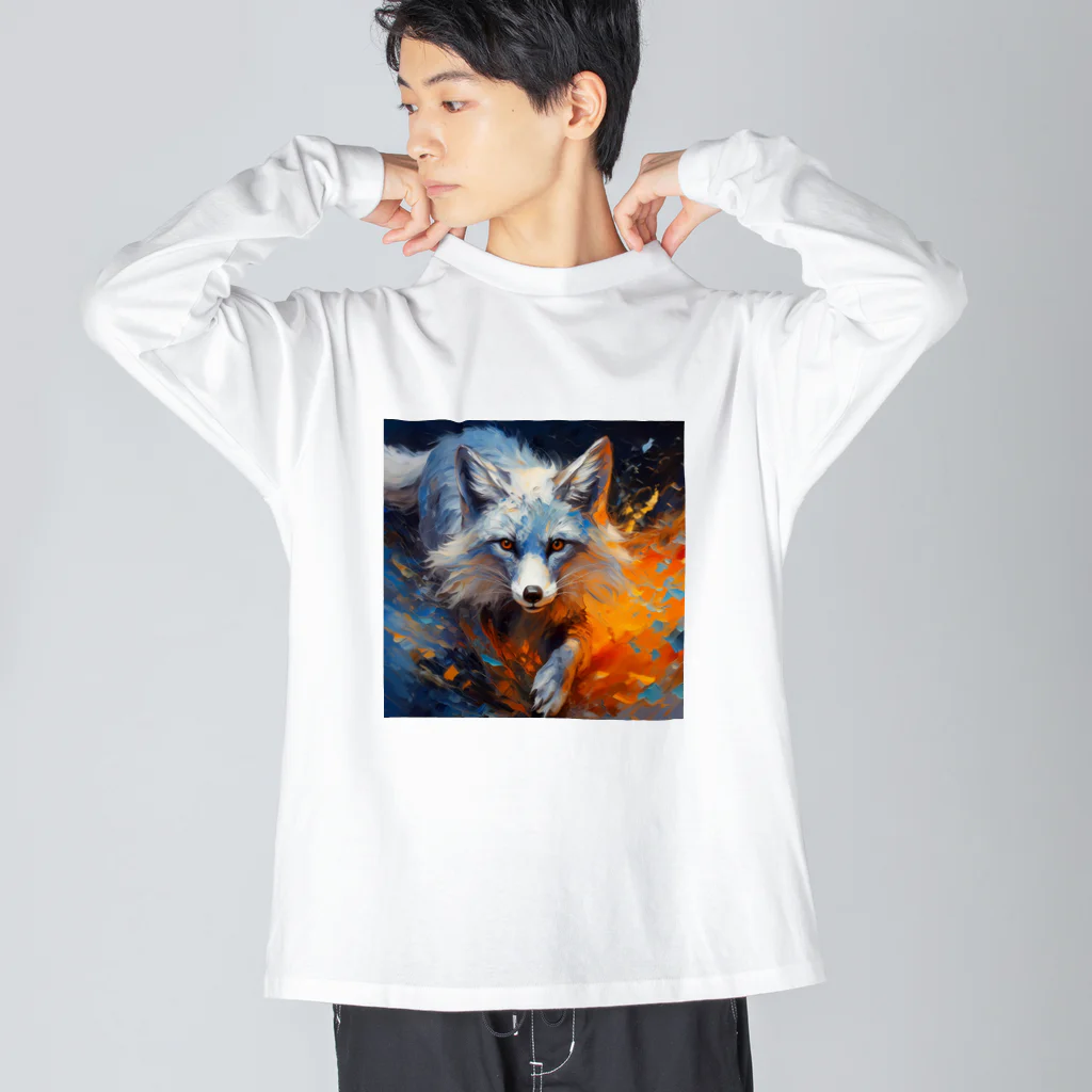 タカヤマ・サイトのフォックス・突き進む意志・アート風 Big Long Sleeve T-Shirt