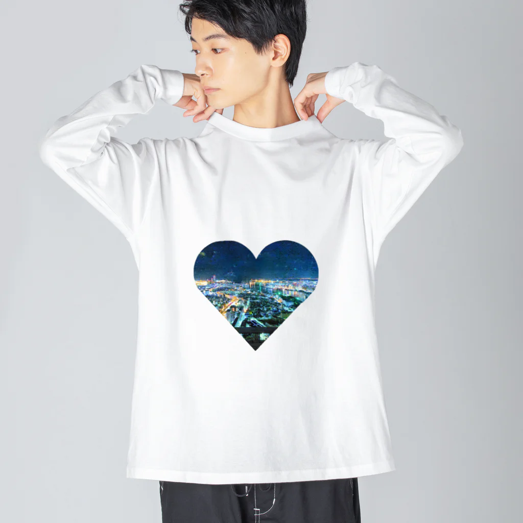 Castagna-カスターニャのnight view Big Long Sleeve T-Shirt