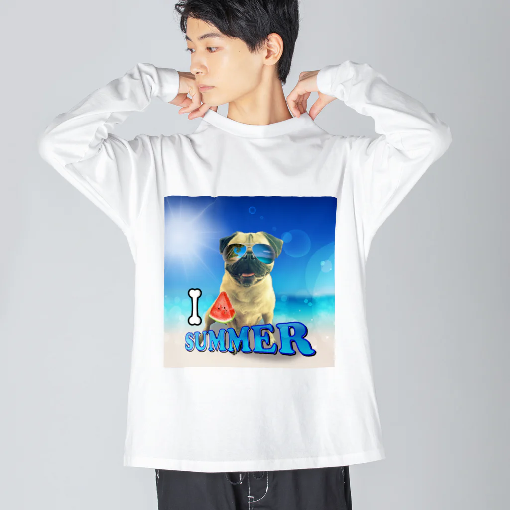 nico20190629のパグ ポコ② ビッグシルエットロングスリーブTシャツ