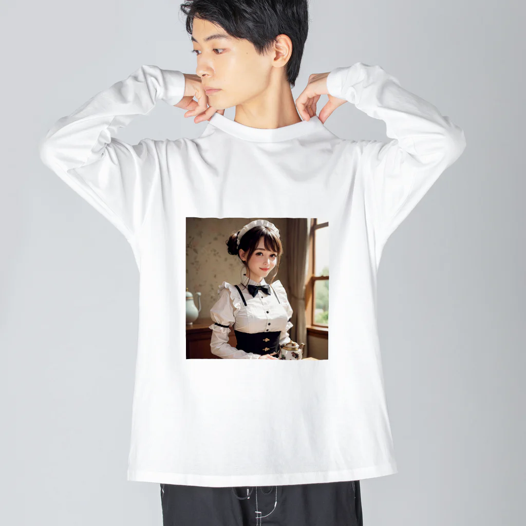 オリジナルグッズショップ KIJITORAのメイドさん Big Long Sleeve T-Shirt