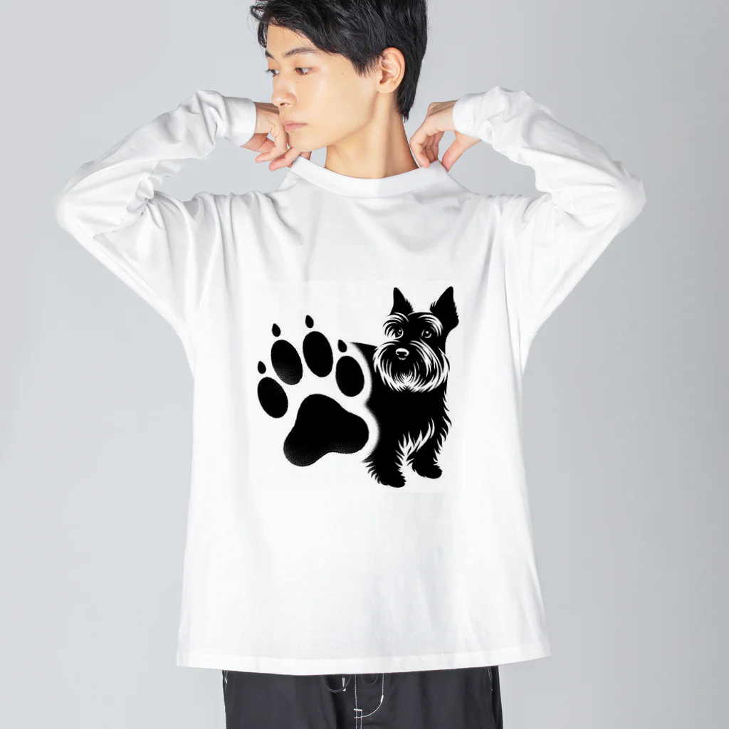 Keeiiのミニチュアシュナウザー×シルエット② Big Long Sleeve T-Shirt