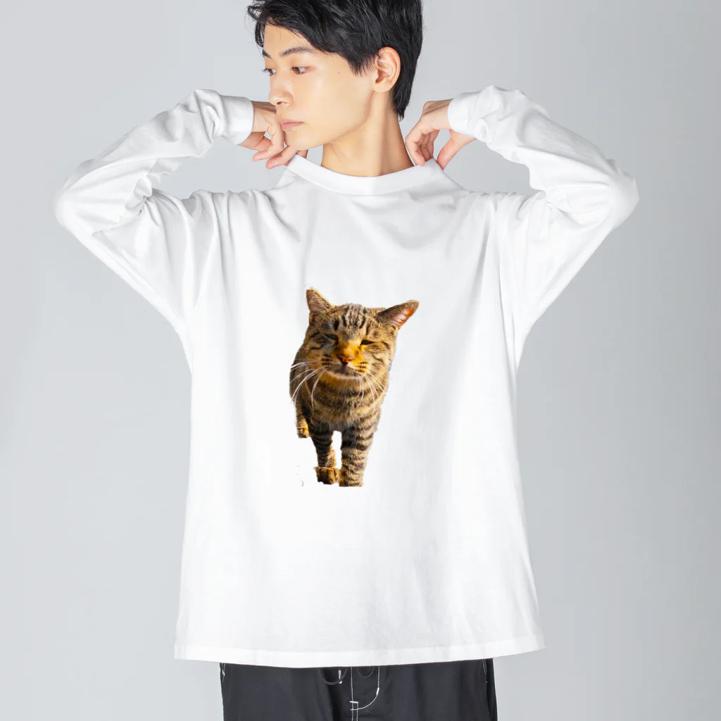 猫島のじかんのごめ～んにゃさい ビッグシルエットロングスリーブTシャツ