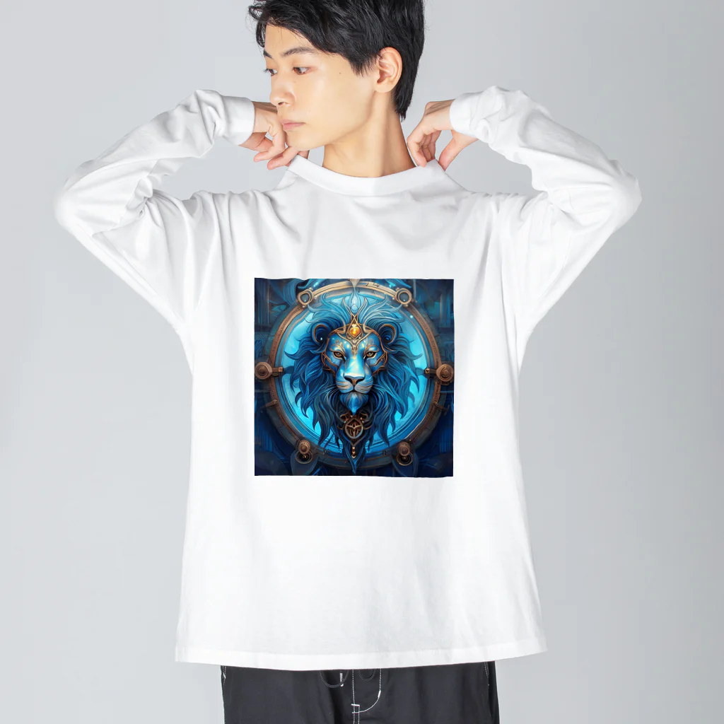 タカヤマ・サイトの青獅子の紋章・プライド　未来への勇気 Big Long Sleeve T-Shirt