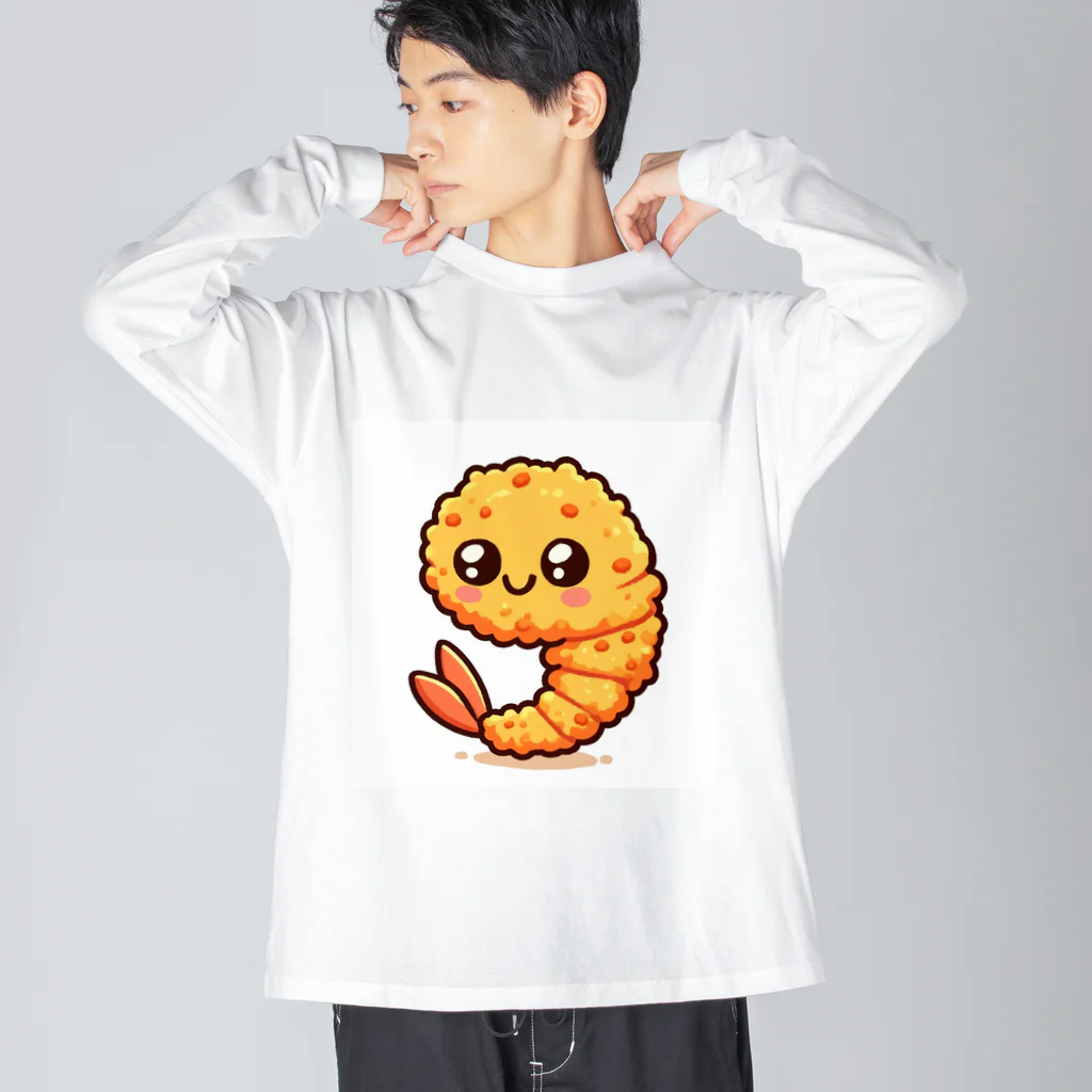 moka_mattarliのエビふりゃ〜くん ビッグシルエットロングスリーブTシャツ