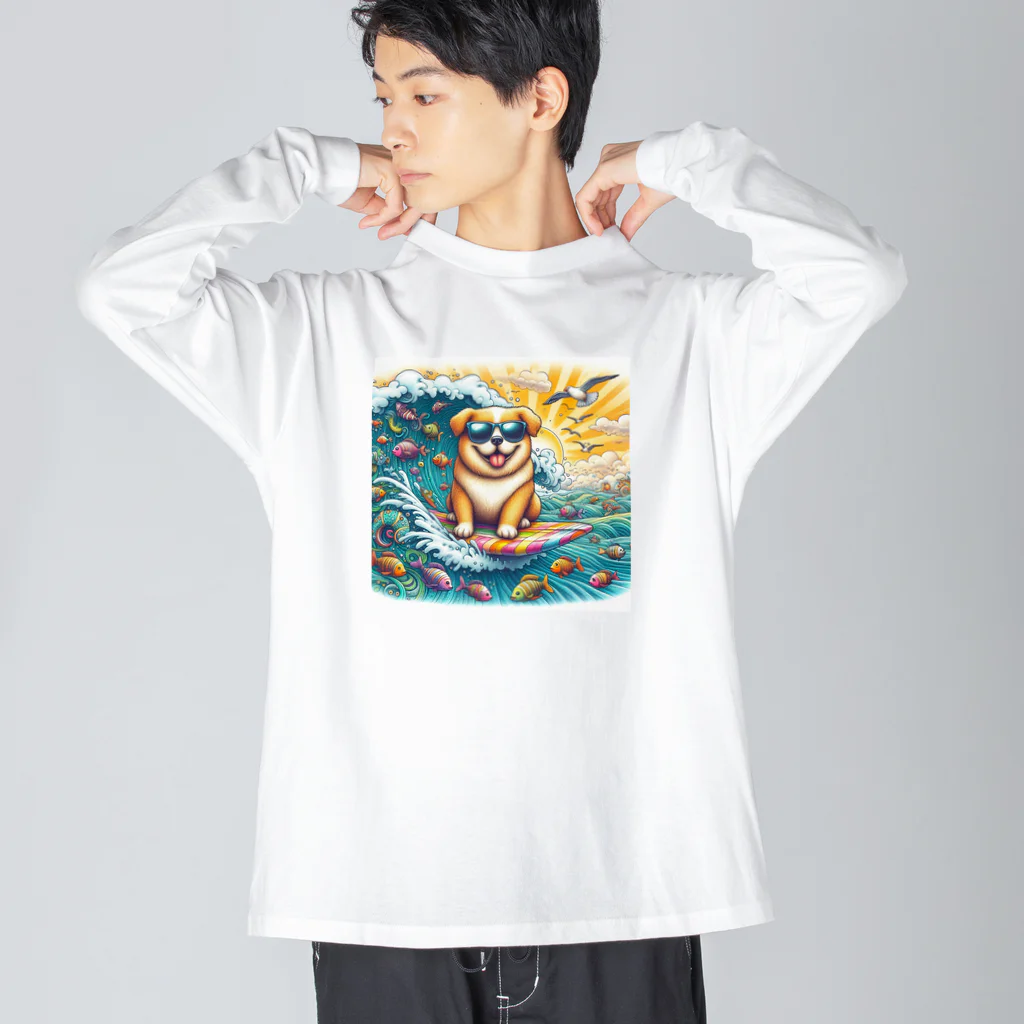 Mizのゆるハウスのサーフィンワンコ Big Long Sleeve T-Shirt