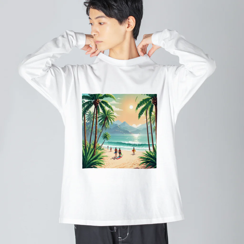 Paradise ExploreのPalm Breeze Bliss ビッグシルエットロングスリーブTシャツ