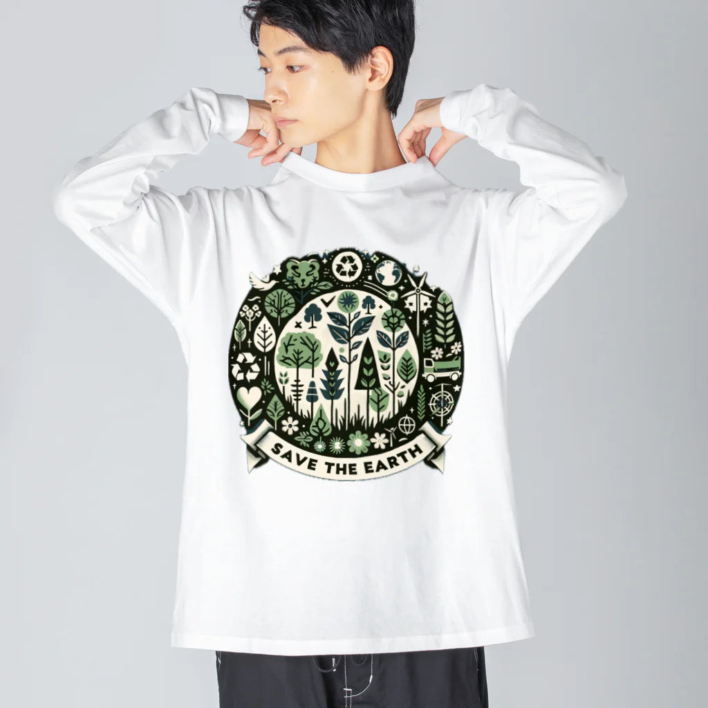 tau18のSAVE THE EARTH Big Long Sleeve T-Shirt