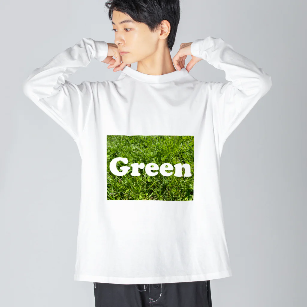 atelier_lapislazuliのGreen ビッグシルエットロングスリーブTシャツ