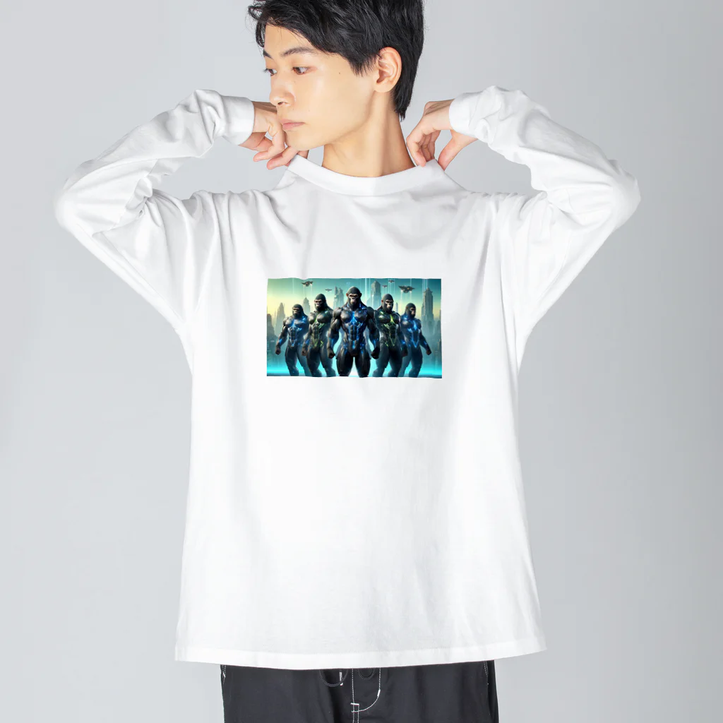 Animal_hero-457_AsukaYamamotoの未来のヒーローに変身したゴリラ Big Long Sleeve T-Shirt