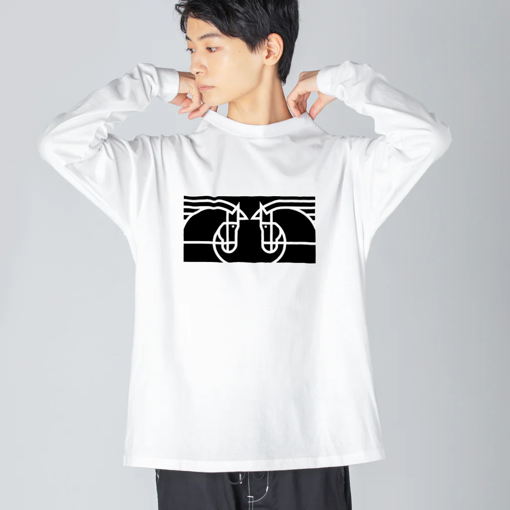 ロゼットステーブル お馬の雑貨屋さん🏇の右馬左馬 Big Long Sleeve T-Shirt