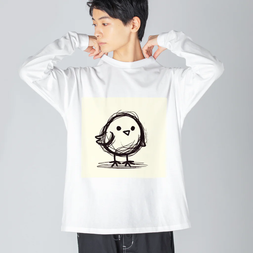 m aのてがきひよこのピピ ビッグシルエットロングスリーブTシャツ