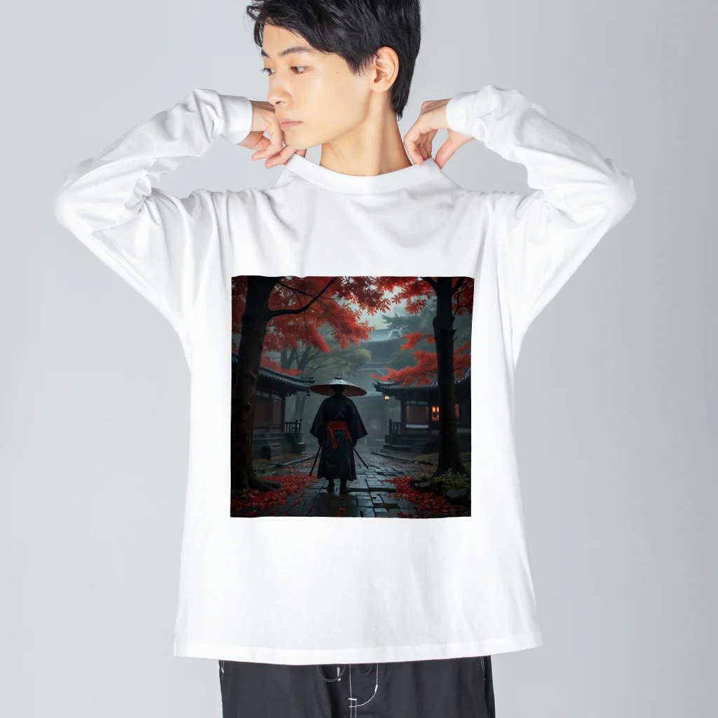 中村マコトの雨の中の侍 Big Long Sleeve T-Shirt