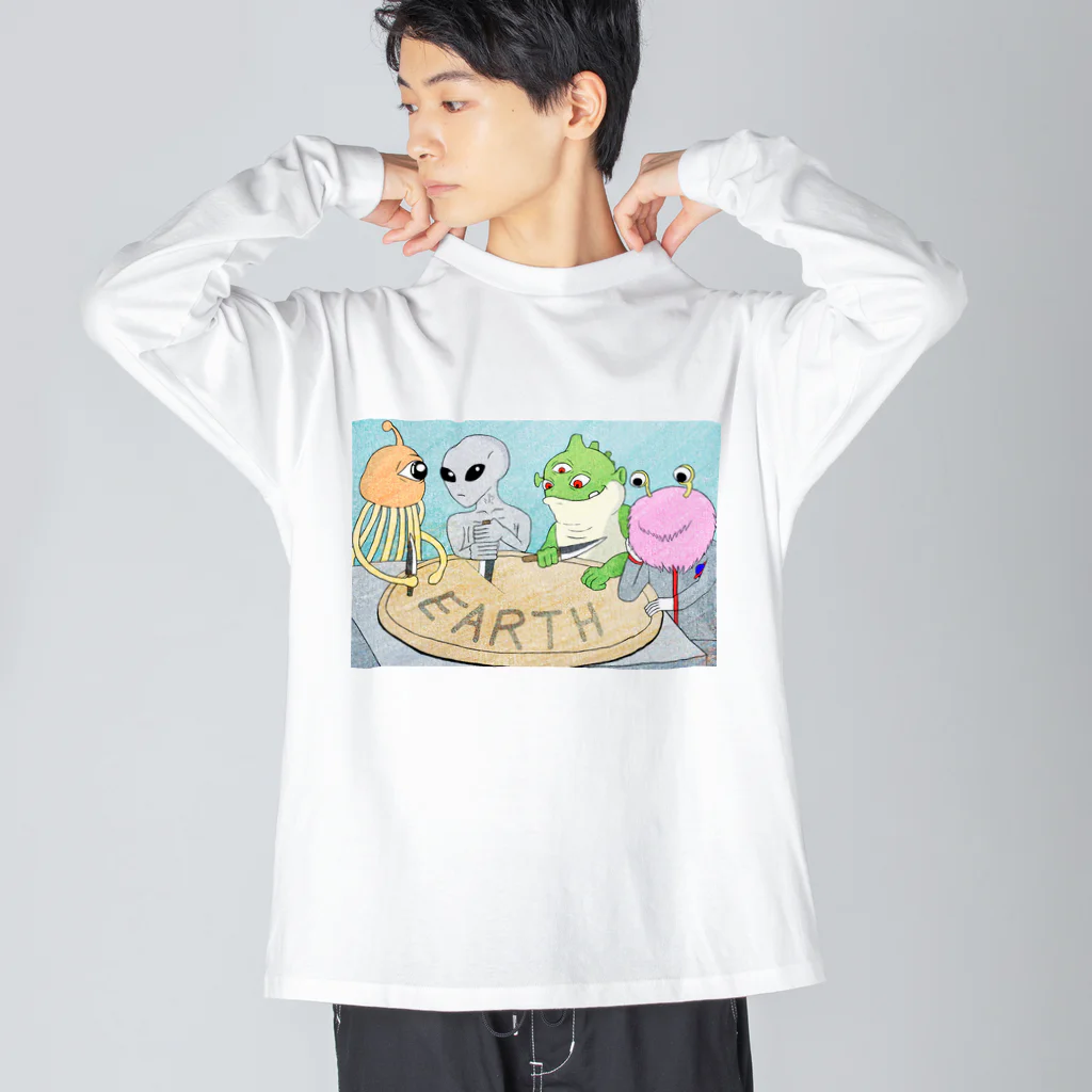 げんげん(バーサーカーモンキーズ)の宇宙戦争の風刺画 Big Long Sleeve T-Shirt