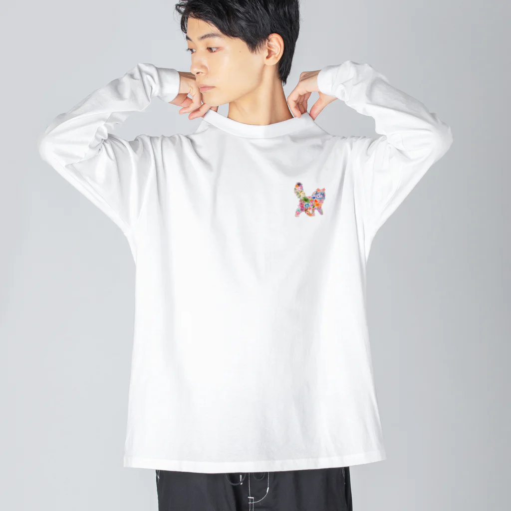 RISU to  NEKOのフラワーキャット ビッグシルエットロングスリーブTシャツ