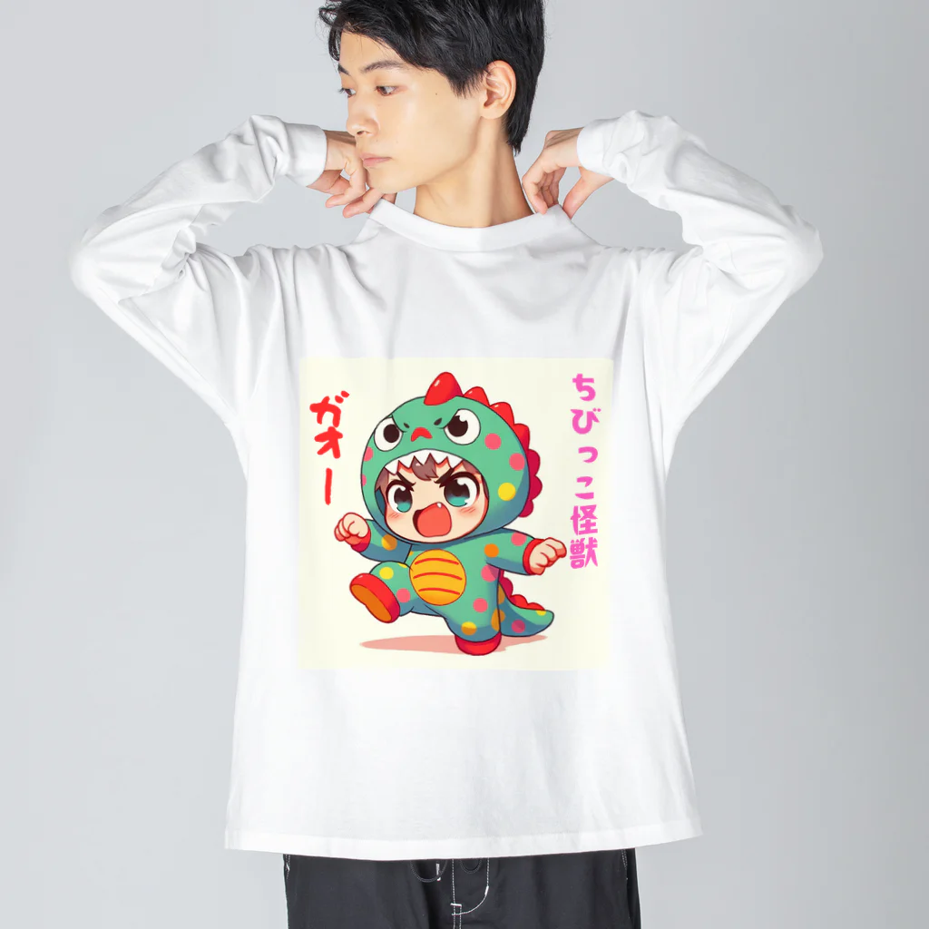 snow-birdのちびっこ怪獣 ビッグシルエットロングスリーブTシャツ