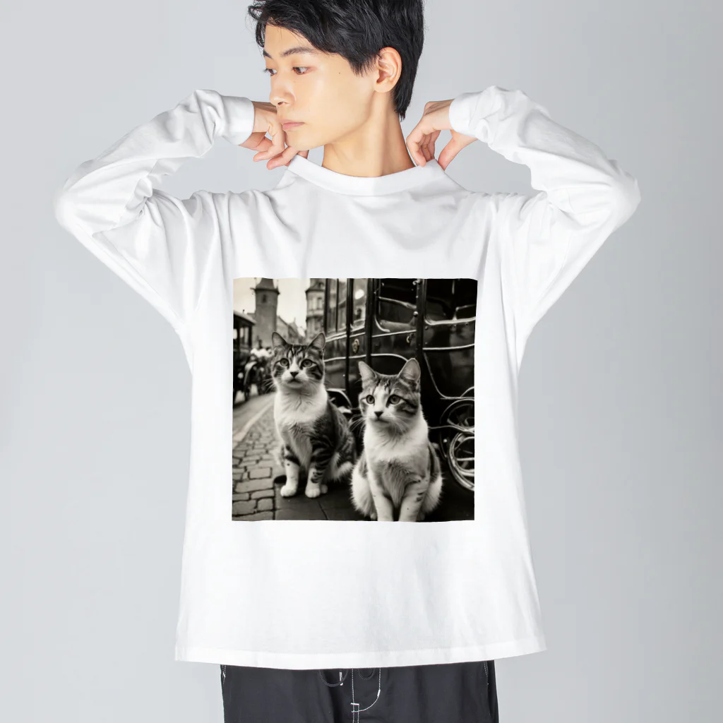 KIO MAKITAのねこと馬車 Big Long Sleeve T-Shirt