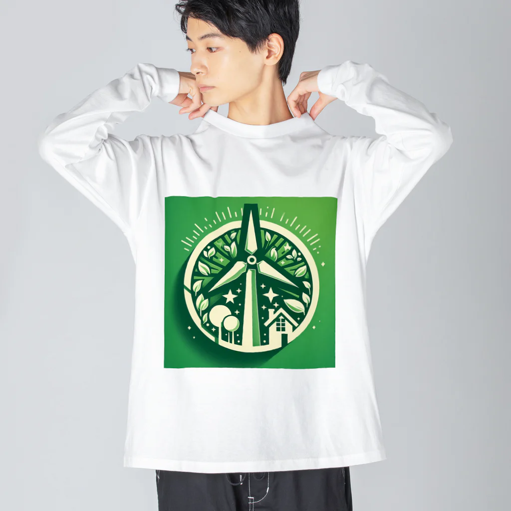 Qten369の地球を守ろう２ ビッグシルエットロングスリーブTシャツ